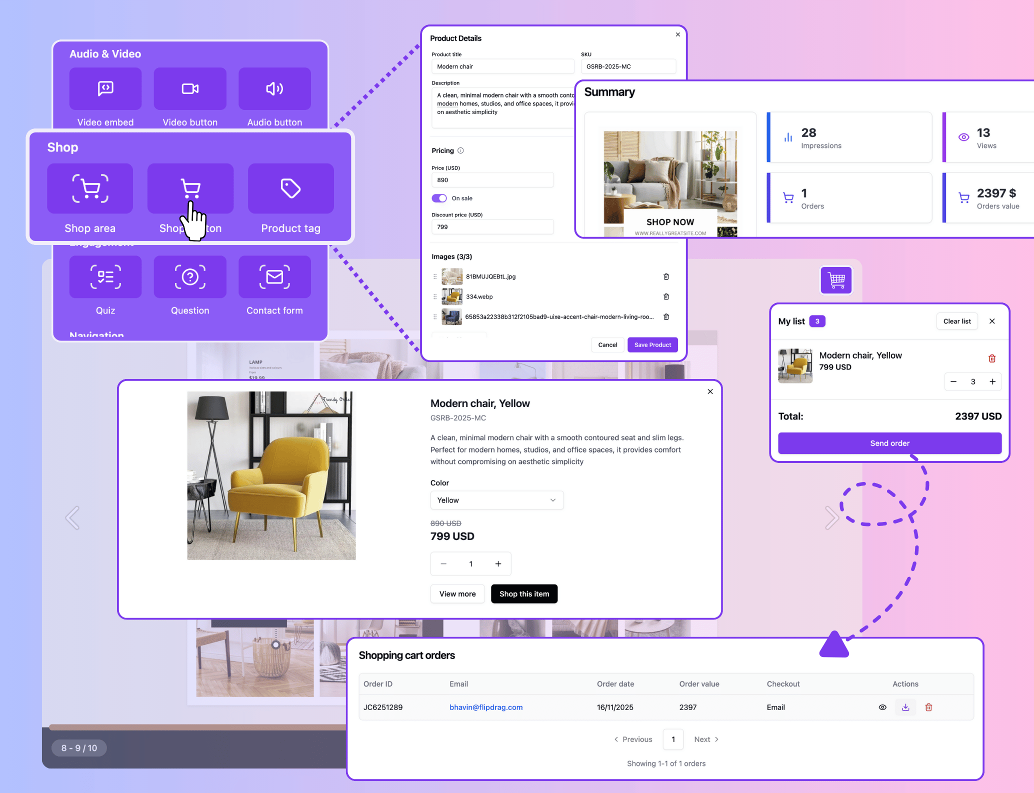 Shopping List in FlipDrag
