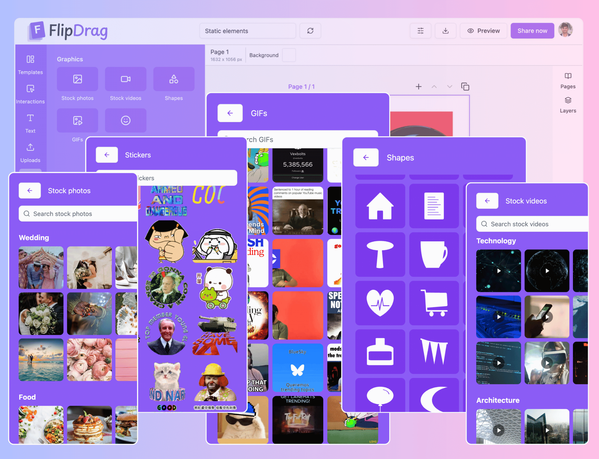 Static Elements in FlipDrag